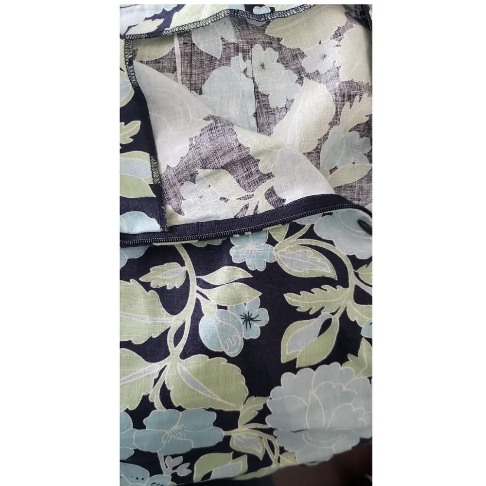 Ann Taylor Loft Floral Flare Bottom Linen Skirt Sz 6 Vintage Cottage Pastel Soft